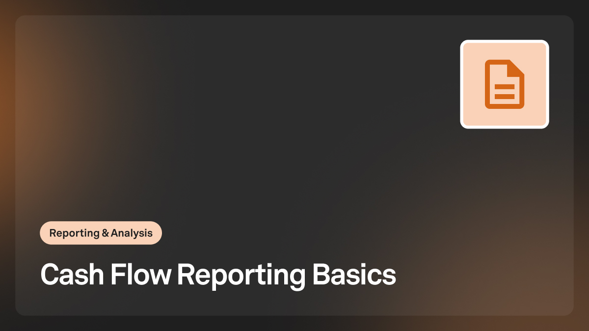 cash flow reporting basics
