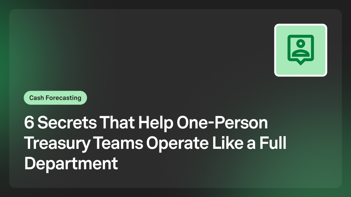 one person treasury teams operate full department