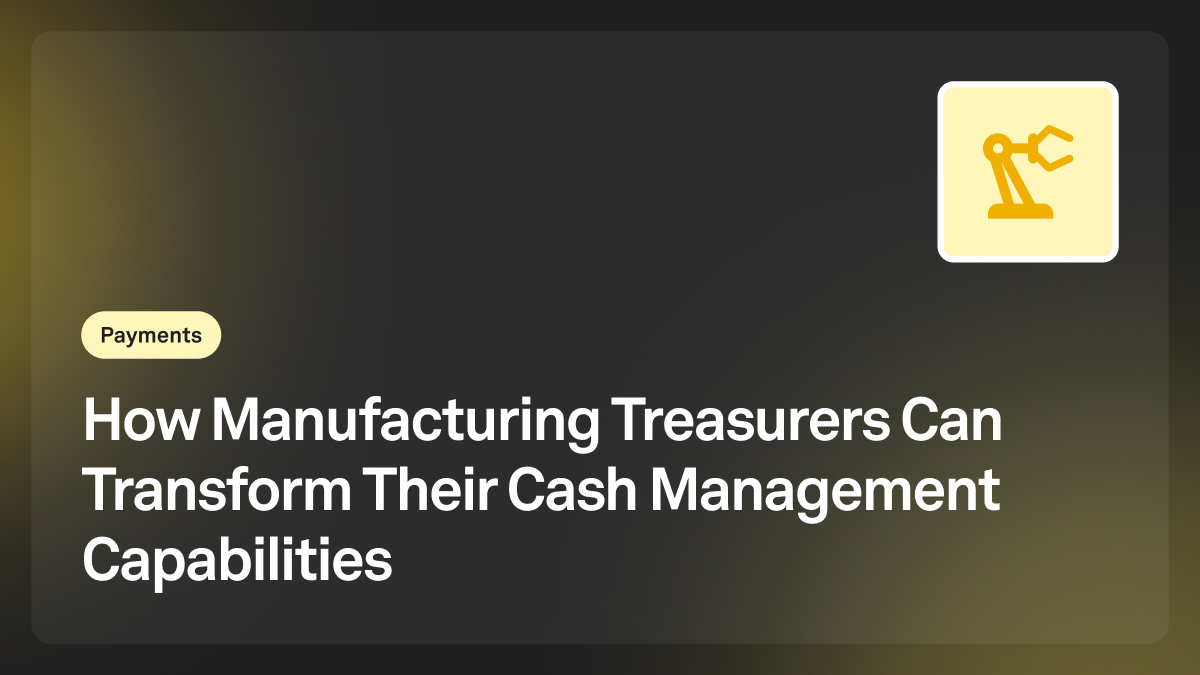 treasury management in manufacturing