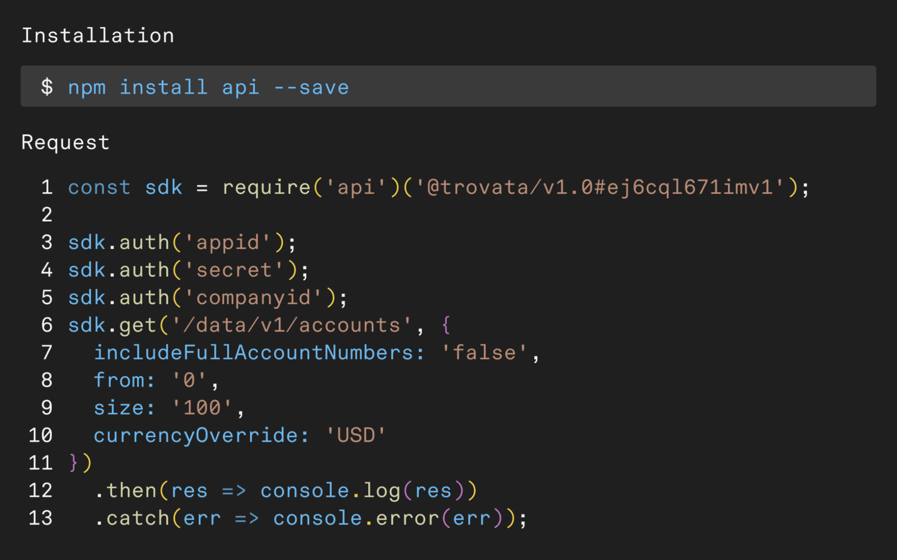 api installation