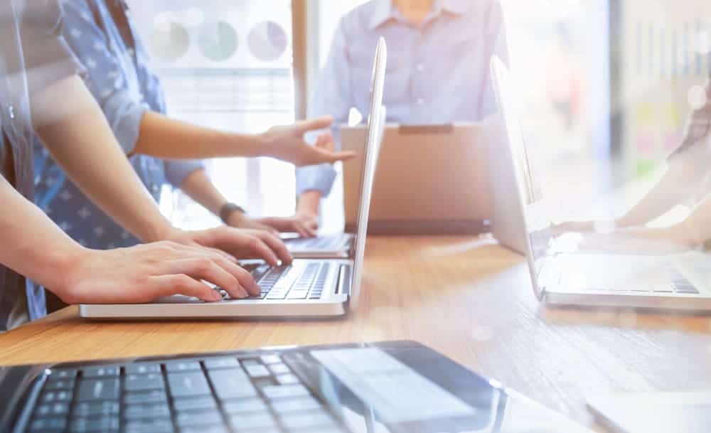 usiness people meeting discuss situation marketing